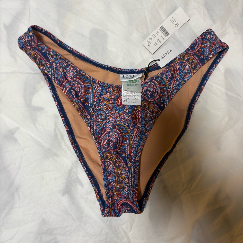 NWT J. Crew High-cut Bikini Bottom in Liberty Tropical Prince paisley